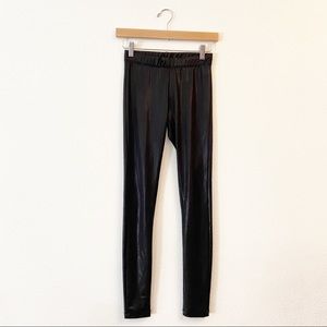 Aqua Full Length Shimmer Leggings Black Size XS